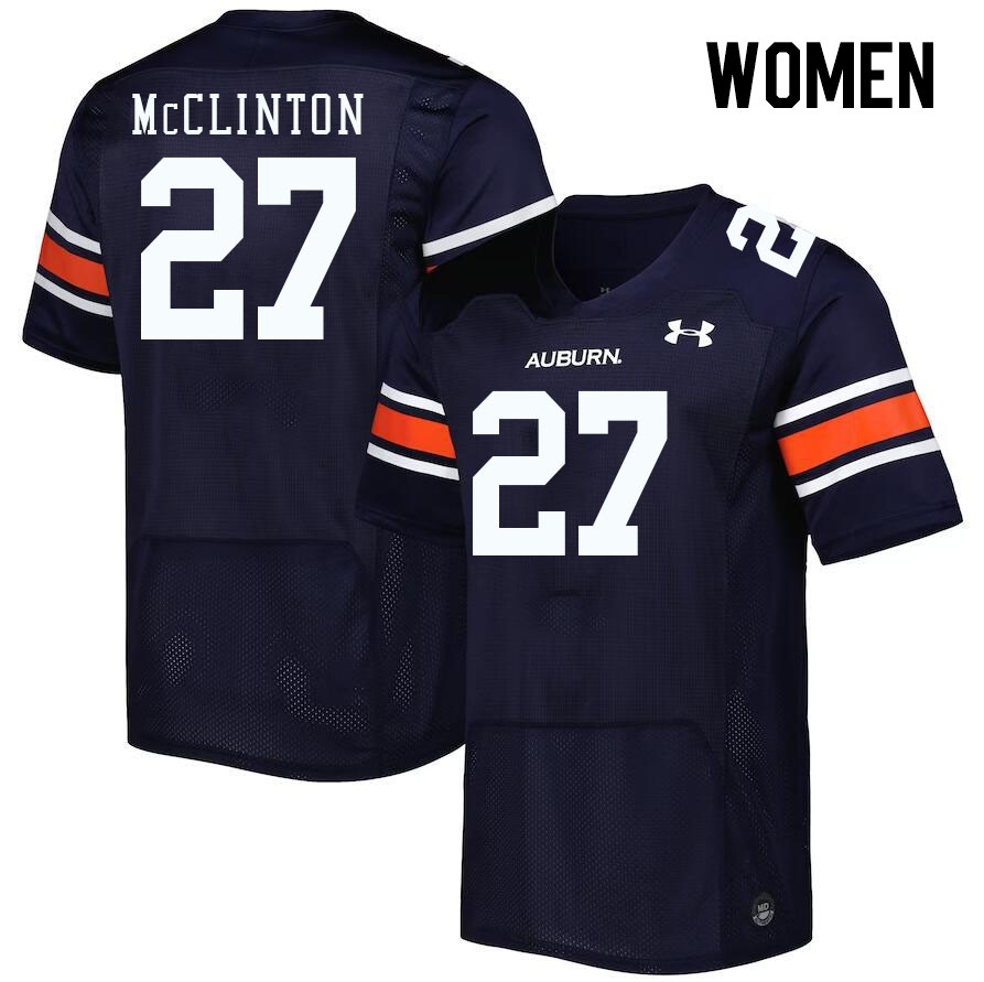 Women #27 Mac McClinton Auburn Tigers College Football Jerseys Stitched-Navy